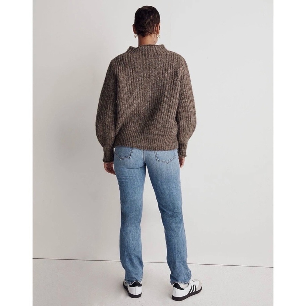 Madewell Loretto Funnel Neck Sweater in Heather Otter - Picture 14 of 16